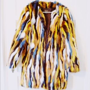 Multicolor Faux Fur Coat 🧡  F21